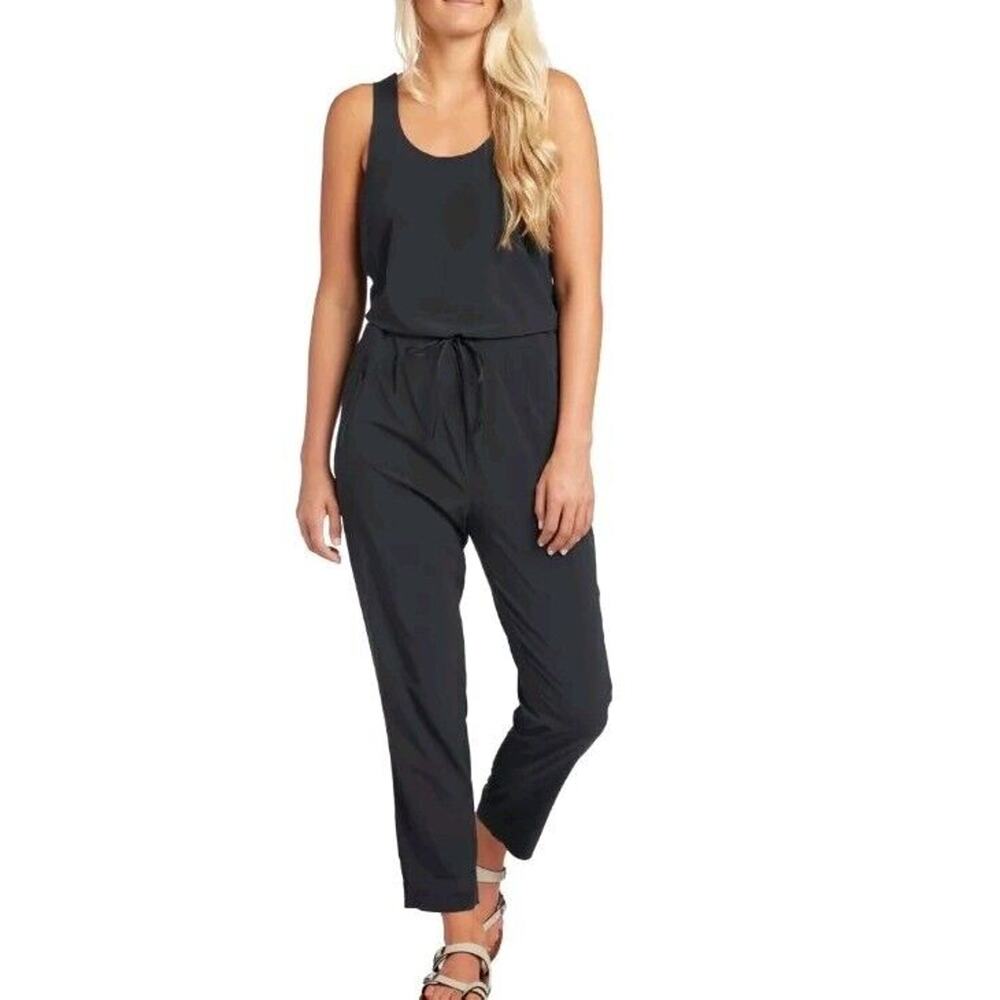 Columbia Womens Small Jumpsuit Cambridge Sights Omni-Shade‎ Open Back Black